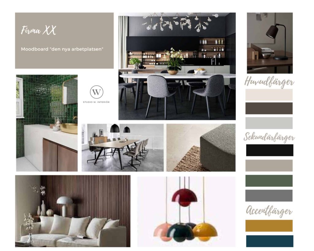 Black Modern Interior Design Mood Boards Photo Collage (1) Kollage av erbjudna tjänster